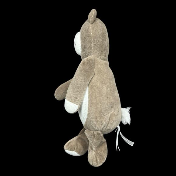 Dwell Studios Brown Bear White Knit Tummy Soft Plush Toy 2017 Crown Crafts - Picture 7 of 8